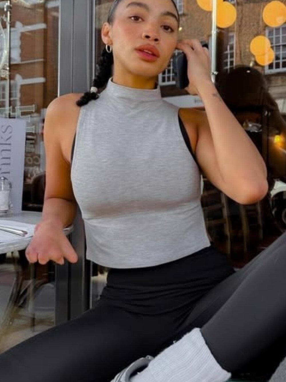 CSB x Isabelle Mathers Turtle Neck Tank - Grey - Size XL